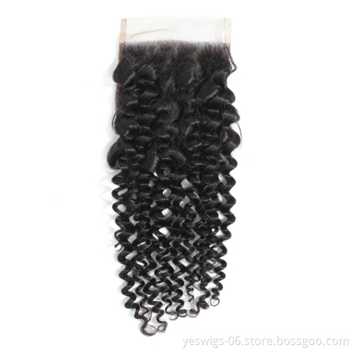 Virgin Malaysian Kinky Curly Human Hair 4x4 Lace Front Closure Bleached Knots 2x6 5x5 13x4 13x6 6x6 7x7 360 Lace Frontal Closure